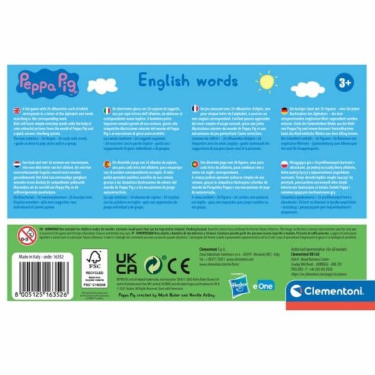 Gioco da tavolo Clementoni Peppa Pig English Words apprendimento 1-6 giocatori