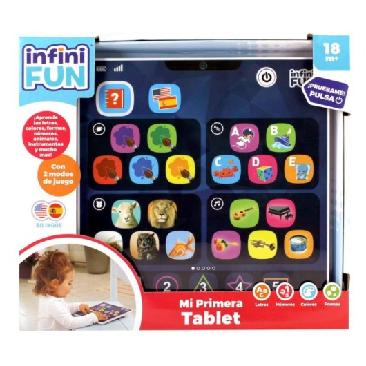 Tablet educativa InfiniFUN Mi Primera Tablet multicolor táctil y sonora
