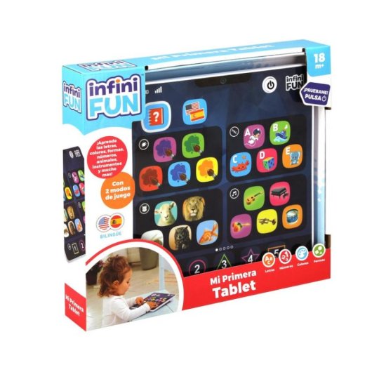 Tablet educativa InfiniFUN Mi Primera Tablet multicolor táctil y sonora