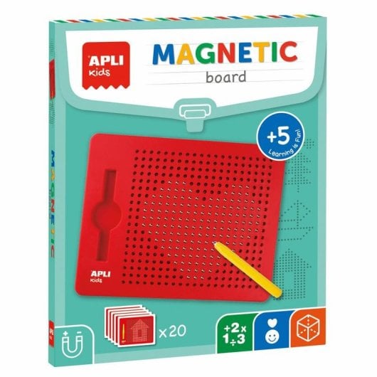 Pizarra magnétique APLI Kids 17536 rouge 173 x 216 mm avec stylet et fiches