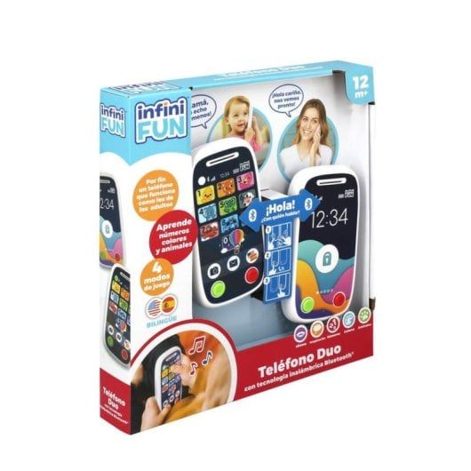 Juego educativo InfiniFUN Teléfono Duo Bluetooth pantalla táctil luces y sonidos