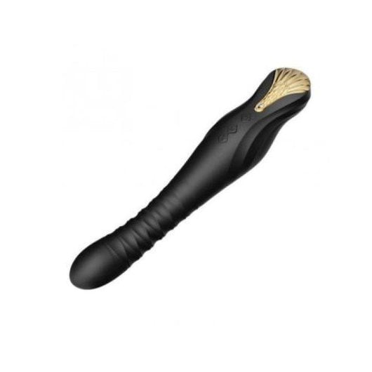 Vibrador Zalo King Thruster Negro con PowerThrust, control remoto y cristal Swarovski