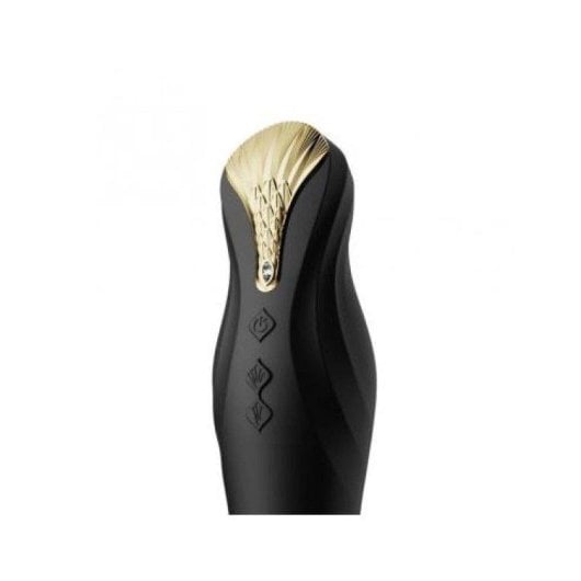 Vibrador Zalo King Thruster Negro con PowerThrust, control remoto y cristal Swarovski