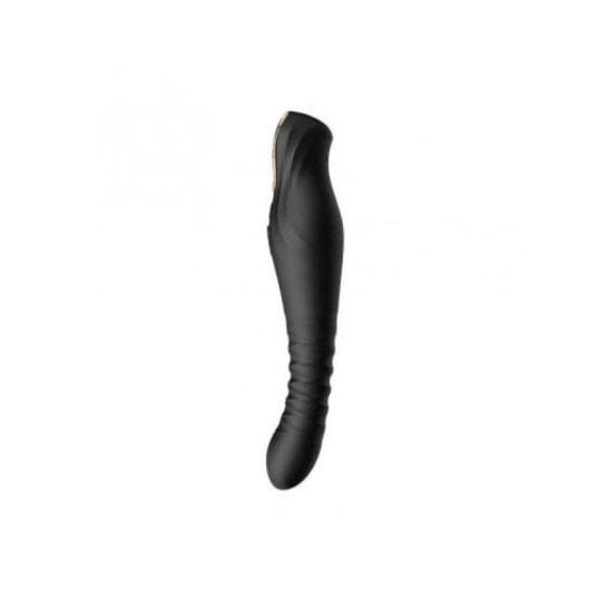 Vibrador Zalo King Thruster Negro con PowerThrust, control remoto y cristal Swarovski