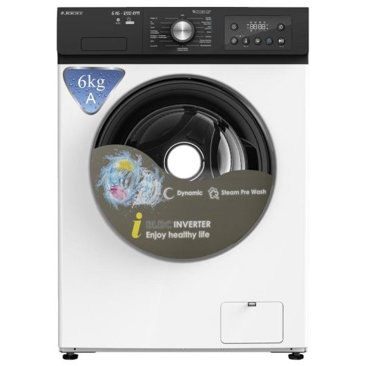 Lavadora Jocel JLR014184 Carga Superior 6 kg 1200 rpm Clase A Blanca y Negra LED