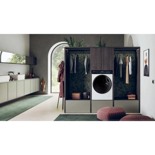 Lavasecadora Haier 8kg A HWD80-B14939 1400rpm puerta negra vapor