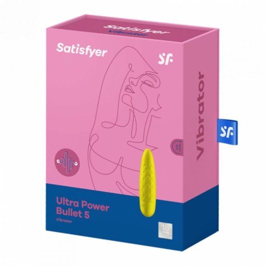Mini Vibrator SATISFYER Ultra Power Bullet 5 12 Stufen Gelb ABS Silikon USB