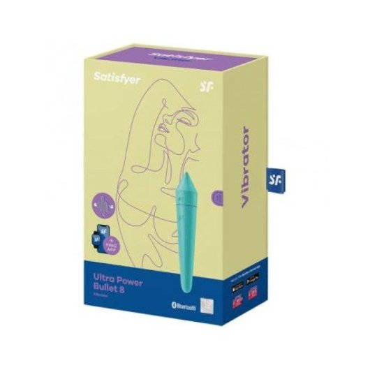 Vibrador Satisfyer Ultra Power Bullet 8 Turquesa Controle App Resistente Água