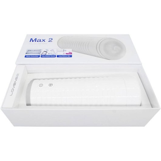 Masturbador masculino Lovense Max 2 Blanco Vibración Silicona ABS 85,8 mm