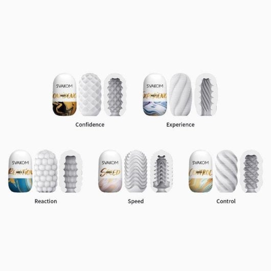 Masturbador masculino SVAKOM Hedy X Conjunto Translúcido TPE Ajustável 5 peças