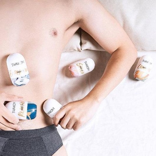 Masturbador masculino SVAKOM Hedy X Conjunto Translúcido TPE Ajustável 5 peças