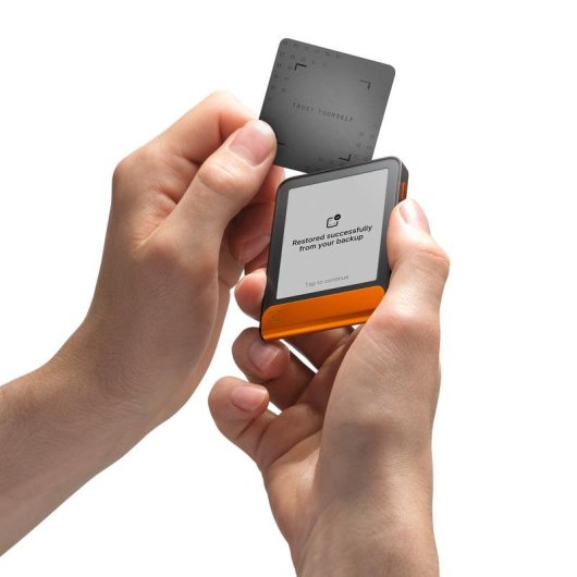 Monedero Ledger Flex Bluetooth USB E Ink Grau Orange 56,5x7,7 mm