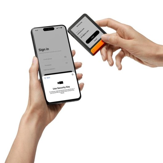 Monedero Ledger Flex Bluetooth USB E Ink Grau Orange 56,5x7,7 mm
