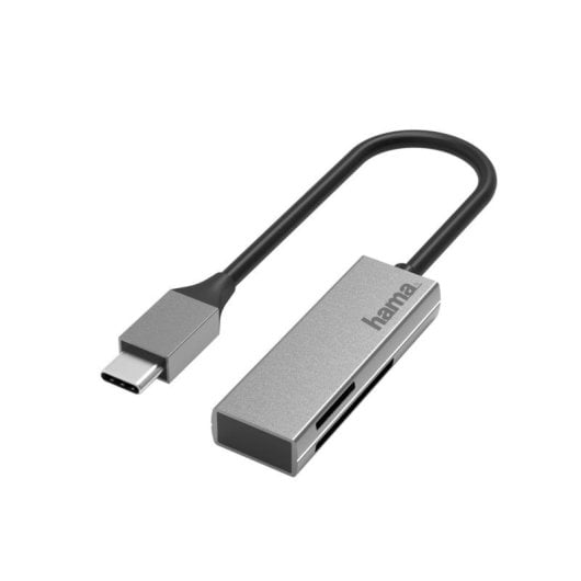 Leitor de Cartões Hama 00200131 USB-C Alumínio 5000 Mbit/s Prata