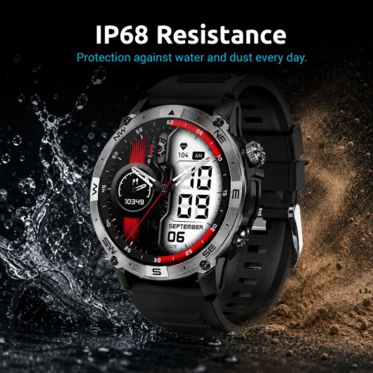 Nilait Watch Commeta One smartwatch AMOLED con GPS de alto rendimiento (Negro)
