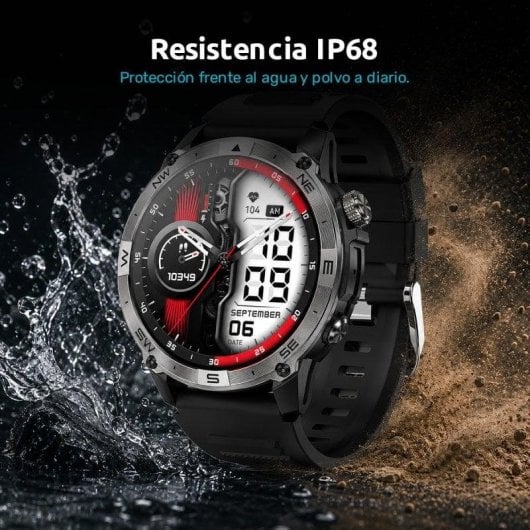 Nilait Watch Commeta One smartwatch AMOLED con GPS de alto rendimiento (Negro)