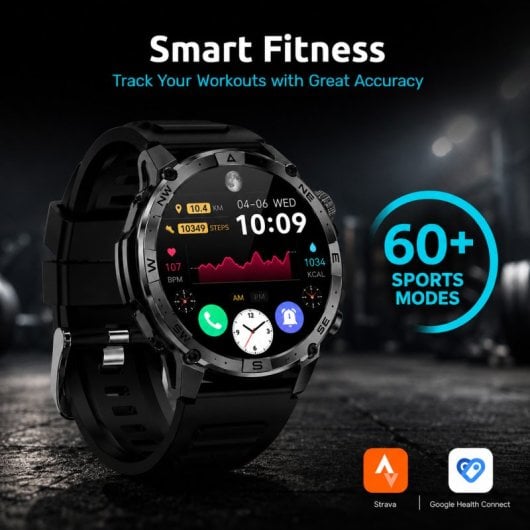 Nilait Watch Commeta One smartwatch AMOLED con GPS de alto rendimiento (Negro)