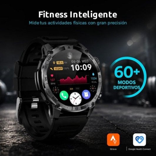 Nilait Watch Commeta One smartwatch AMOLED con GPS de alto rendimiento (Negro)