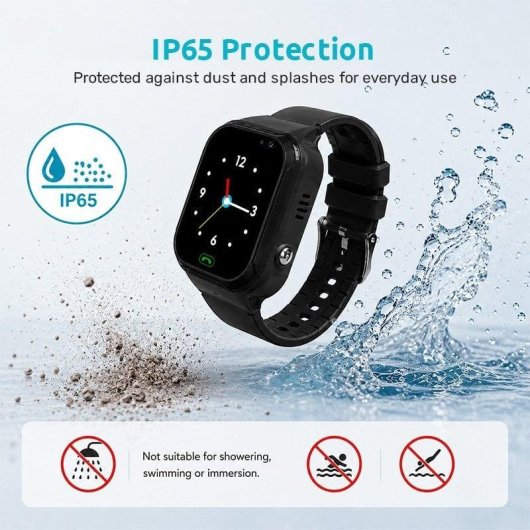 Nilait Kids Watch Safe GPS Smartwatch Infantil 4G con Videollamadas, Llamadas y Botón SOS Negro