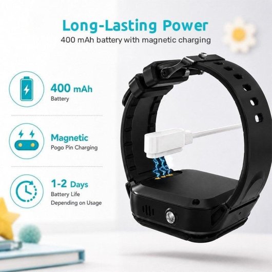 Nilait Kids Watch Safe GPS Smartwatch Infantil 4G con Videollamadas, Llamadas y Botón SOS Negro