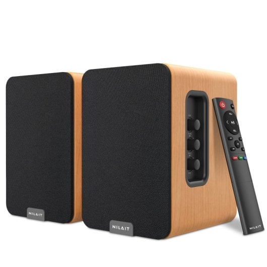 Nilait Hiphoniq Altavoces Bluetooth 80W RMS HDMI ARC, Óptico, USB, RCA y Bluetooth Marrón