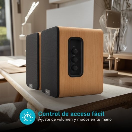 Nilait Hiphoniq Altavoces Bluetooth 80W RMS HDMI ARC, Óptico, USB, RCA y Bluetooth Marrón