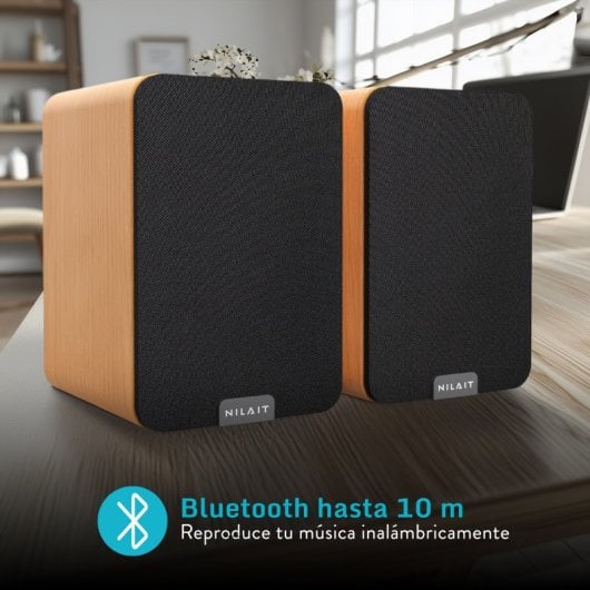 Nilait Hiphoniq Altavoces Bluetooth 80W RMS HDMI ARC, Óptico, USB, RCA y Bluetooth Marrón