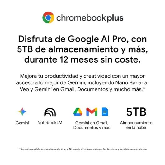 Portátil Asus Chromebook Plus CX34 14" Intel Core 3 100U 8GB 256GB UFS Intel Graphics ChromeOS