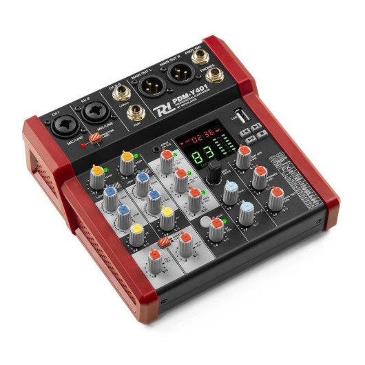 Mezclador de audio Power Dynamics PDM-Y401 4 canales Bluetooth negro