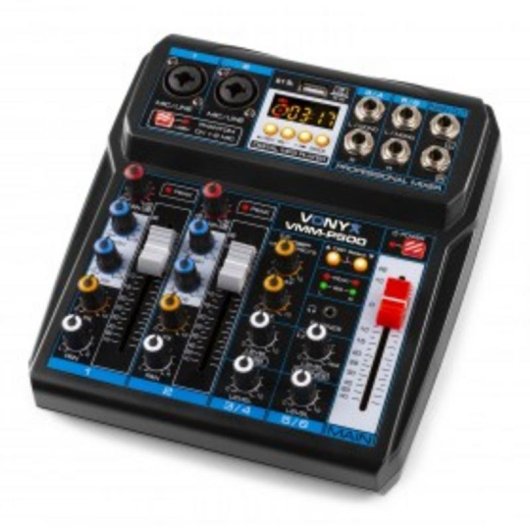 Mezclador de audio Vonyx VMM-P500 4 canales USB efectos DSP compacto