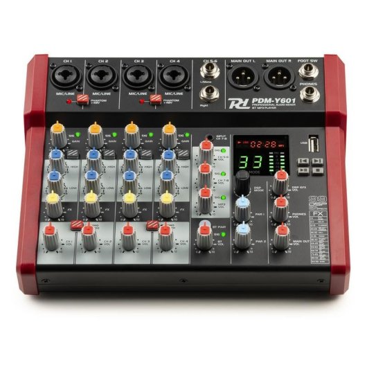 Mixeur audio Power Dynamics PDM-Y601 6 canaux Bluetooth écran EQ 24 bit