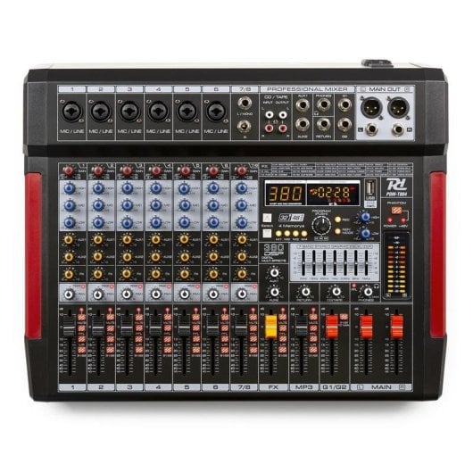 Mezclador de audio Power Dynamics PDM-T804 8 canales pantalla USB EQ 7 bandas