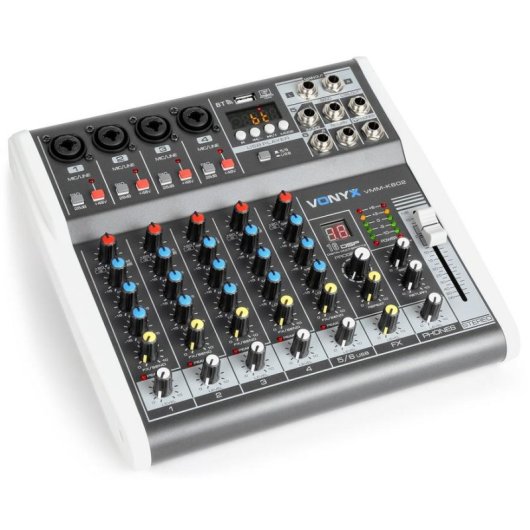 Mezclador de audio Vonyx VMM-K602 6 canales control individual phantom
