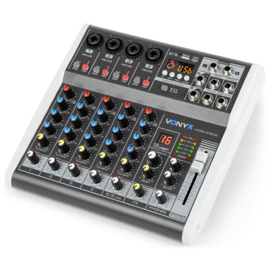 Mezclador de audio Vonyx VMM-K602 6 canales control individual phantom