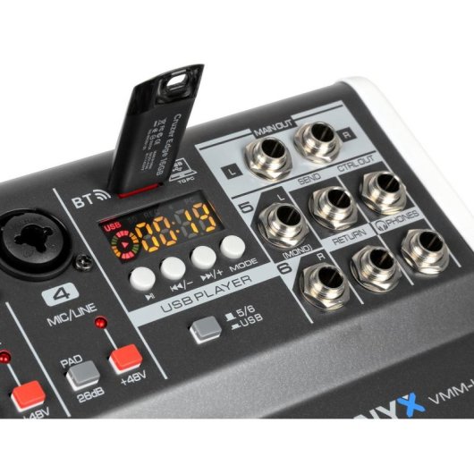 Mezclador de audio Vonyx VMM-K602 6 canales control individual phantom