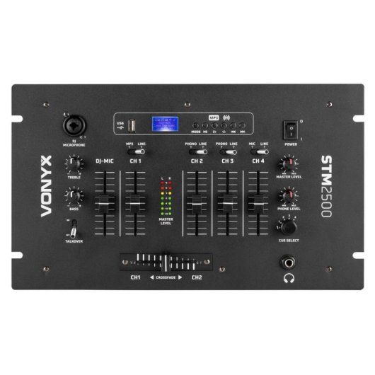 Mezclador de audio Vonyx STM2500 5 canales USB Bluetooth negro