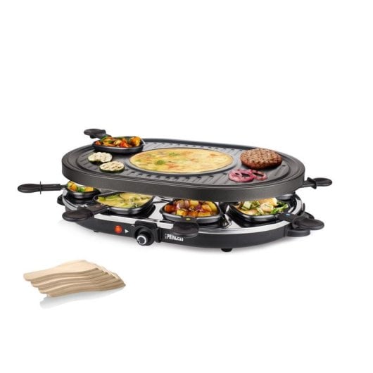 Grill intérieur Princess 162700 Oval Grill Party Raclette 8 personnes plaque crêpes