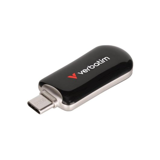 Unidade flash USB Verbatim 30227 512GB USB-C 100MB/s Capless Preto