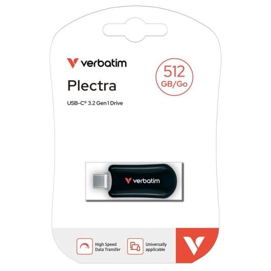 Unidade flash USB Verbatim 30227 512GB USB-C 100MB/s Capless Preto