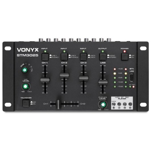 Mezclador de audio Vonyx STM3025B 4 canales compacto negro