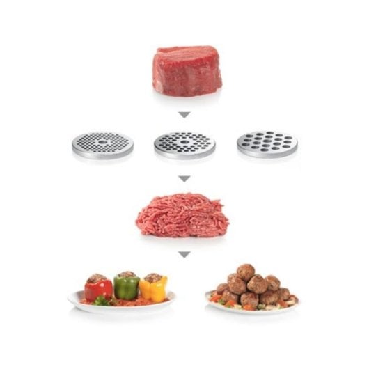 Fleischwolf Bosch MFW67440 2000 W Edelstahl Schwarz 3.5 kg/min Zubehör