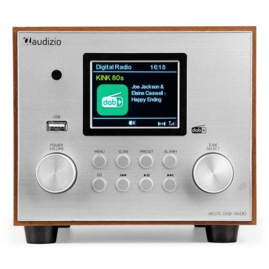 Radio Audizio Vieste SI Internet Digital 60 W Bluetooth Pantalla TFT 2.8" Marrón Plata