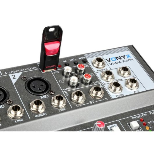 Mezclador de audio Vonyx VMM-F401 4 canales efecto eco reproductor USB