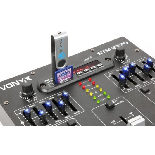 Mezclador de audio Vonyx STM2270 4 canales Bluetooth efectos SD USB