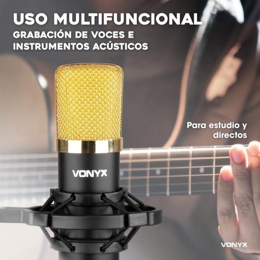 Micrófono Vonyx CM400B XLR Condensador para Instrumentos y Voz