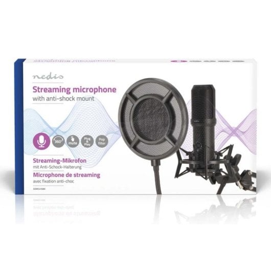 Mikrofon Nedis GSMIC410BK USB Kardioid mit Antipop-Filter und LED