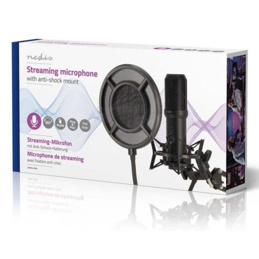Mikrofon Nedis GSMIC410BK USB Kardioid mit Antipop-Filter und LED