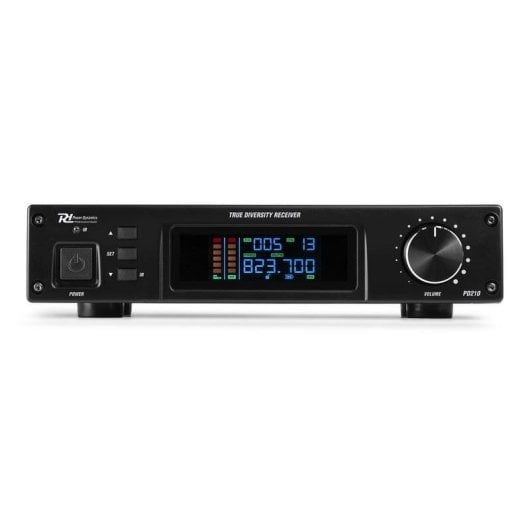 Micrófono Power Dynamics PD210 inalámbrico de mano UHF 160 canales con receptor rack