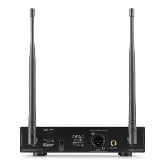 Micrófono Power Dynamics PD210 inalámbrico de mano UHF 160 canales con receptor rack