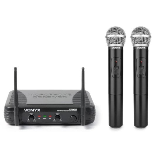 Micrófono Vonyx STWM712 inalámbrico VHF doble mano Mini-XLR diversity